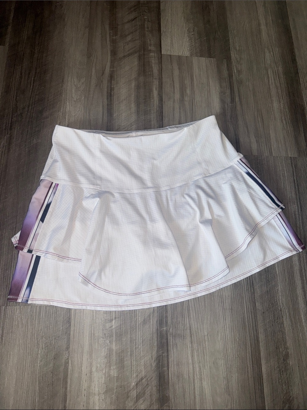 Lucky in Love tennis skirt skort medium white purple athletic pickleball 8 10